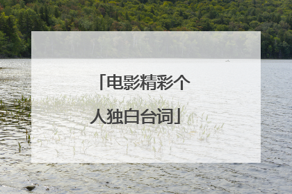 电影精彩个人独白台词