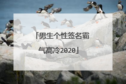 男生个性签名霸气高冷2020