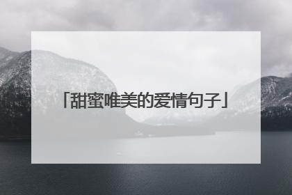 甜蜜唯美的爱情句子