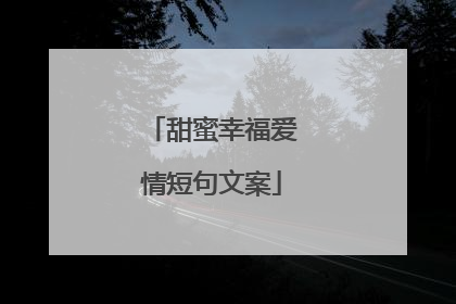 甜蜜幸福爱情短句文案