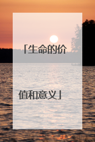 生命的价值和意义
