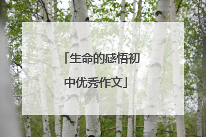 生命的感悟初中优秀作文