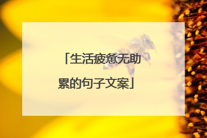生活疲惫无助累的句子文案