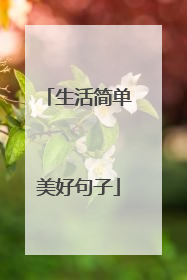 生活简单美好句子