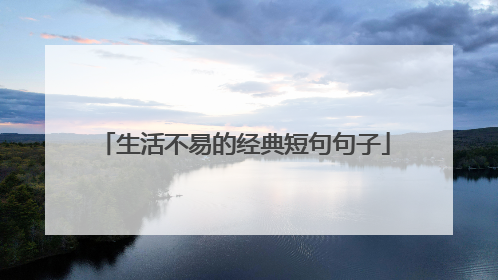 生活不易的经典短句句子