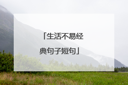 生活不易经典句子短句