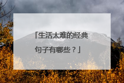 生活太难的经典句子有哪些?