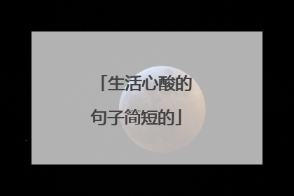 生活心酸的句子简短的