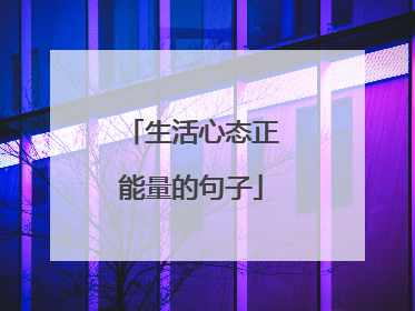 生活心态正能量的句子