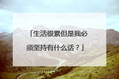 生活很累但是我必须坚持有什么话?