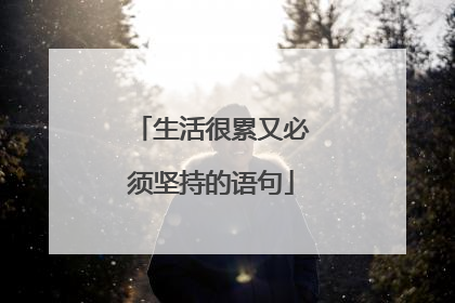 生活很累又必须坚持的语句