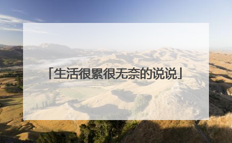 生活很累很无奈的说说