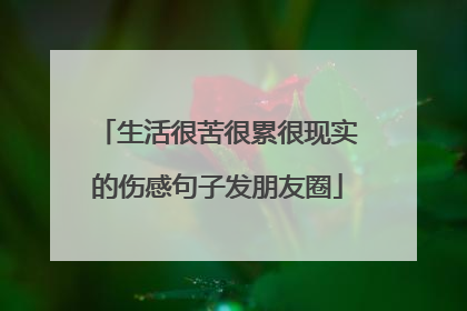 生活很苦很累很现实的伤感句子发朋友圈