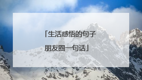 生活感悟的句子朋友圈一句话