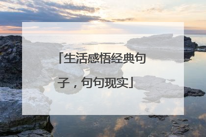 生活感悟经典句子,句句现实