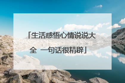 生活感悟心情说说大全 一句话很精辟