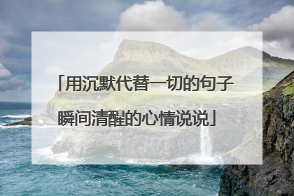 用沉默代替一切的句子瞬间清醒的心情说说