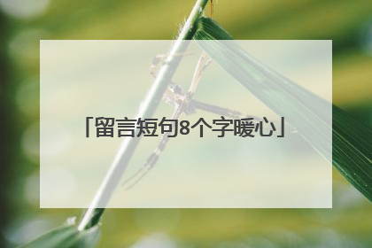 留言短句8个字暖心