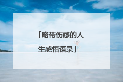 略带伤感的人生感悟语录