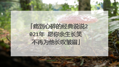 痛到心碎的经典说说2021年 愿你余生长笑不再为他长叹皱眉