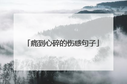 痛到心碎的伤感句子