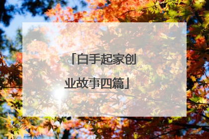 白手起家创业故事四篇