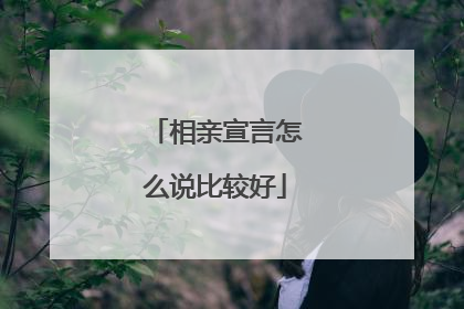 相亲宣言怎么说比较好