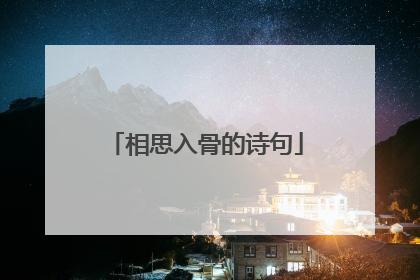 相思入骨的诗句