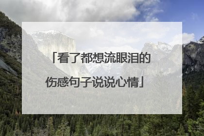 看了都想流眼泪的伤感句子说说心情