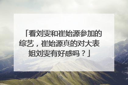 看刘雯和崔始源参加的综艺,崔始源真的对大表姐刘雯有好感吗?