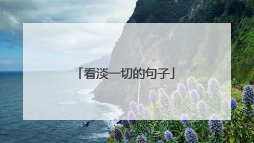 看淡一切的句子