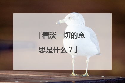 看淡一切的意思是什么?