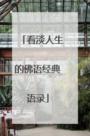 看淡人生的佛语经典语录