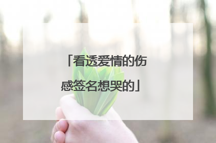 看透爱情的伤感签名想哭的