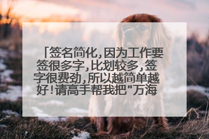签名简化,因为工作要签很多字,比划较多,签字很费劲,所以越简单越好!请高手帮我把
