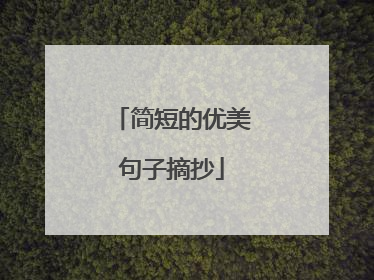 简短的优美句子摘抄