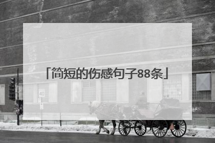 简短的伤感句子88条
