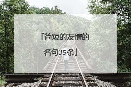简短的友情的名句35条