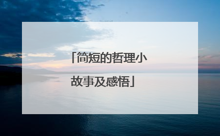 简短的哲理小故事及感悟