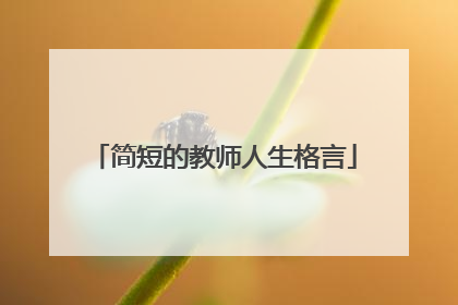 简短的教师人生格言