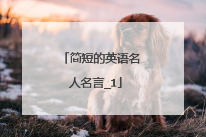 简短的英语名人名言_1