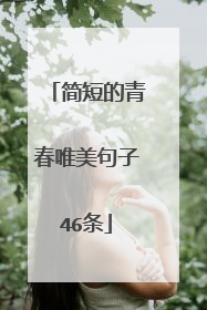 简短的青春唯美句子46条