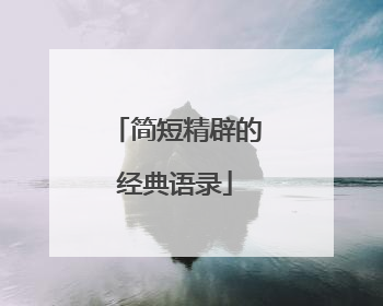 简短精辟的经典语录