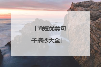 简短优美句子摘抄大全