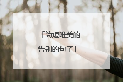 简短唯美的告别的句子