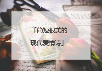 简短很美的现代爱情诗