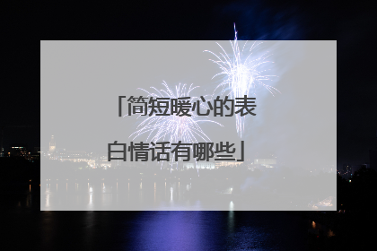 简短暖心的表白情话有哪些