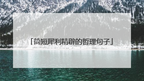 简短犀利精辟的哲理句子