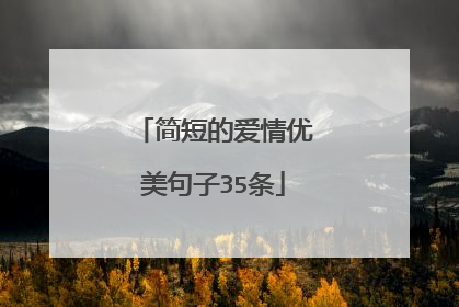 简短的爱情优美句子35条