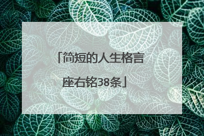 简短的人生格言座右铭38条